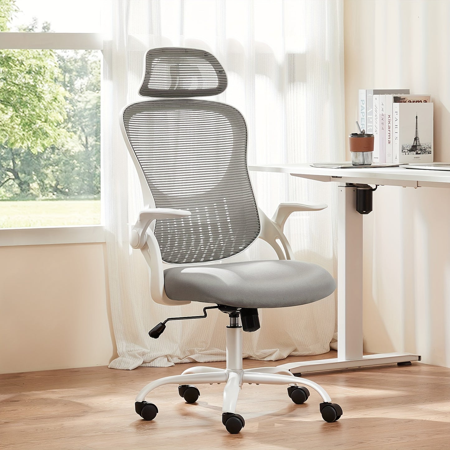 High-Back Mesh Office Chair with Adjustable Headrest