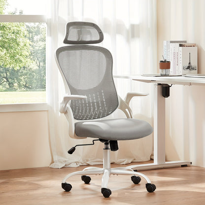 High-Back Mesh Office Chair with Adjustable Headrest