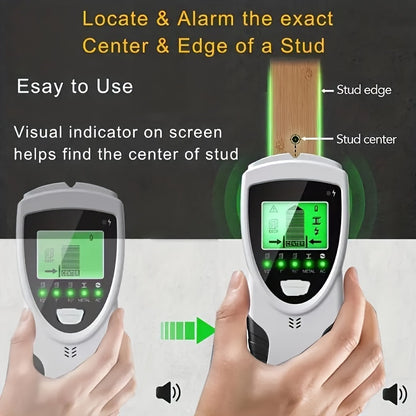 5-in-1 Stud Detector with HD LCD Display & Intelligent Microprocessor Chip