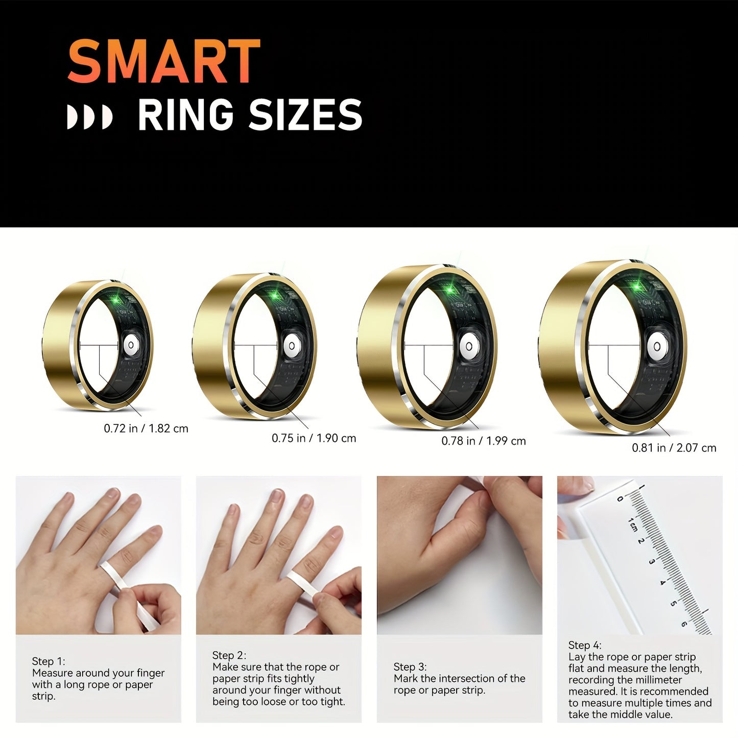 New R5 Smart Ring, Equipped with Charging Compartment