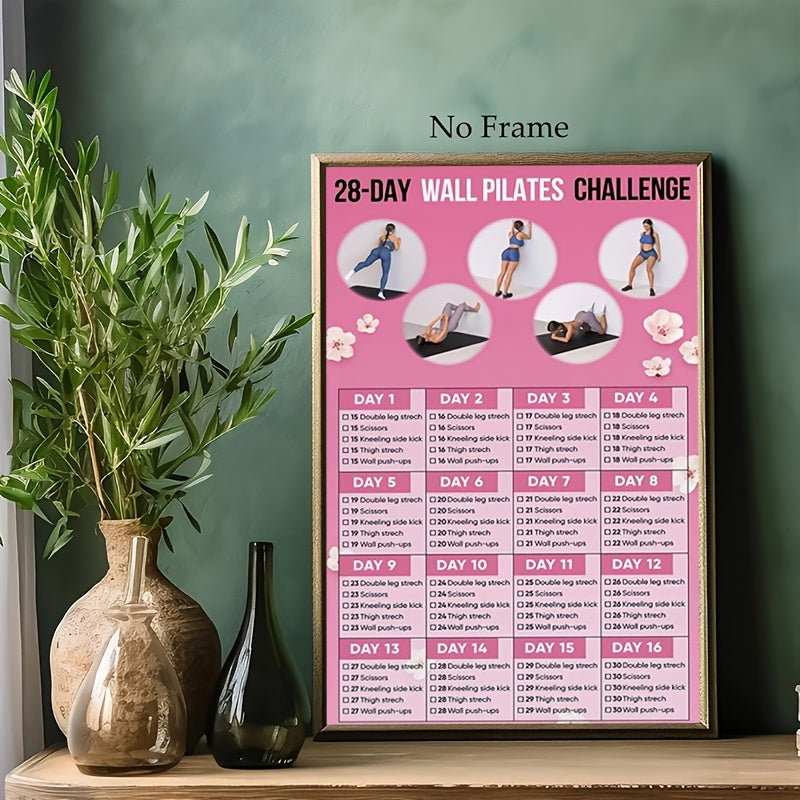 28-Day Wall Pilates Challenge Poster