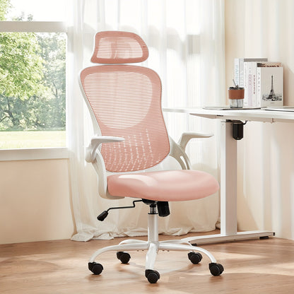 High-Back Mesh Office Chair with Adjustable Headrest