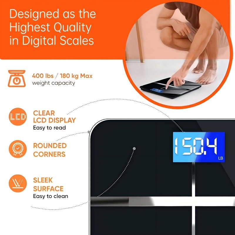 400 LB Capacity High Precision Digital Bathroom Scale