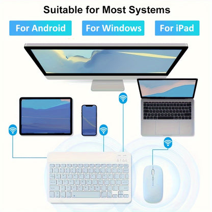 Portable Wireless Keyboard and Mouse Combo for iPad, Android, Samsung, Xiaomi Tablets