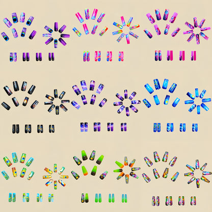 216pcs Vibrant  Nail Set